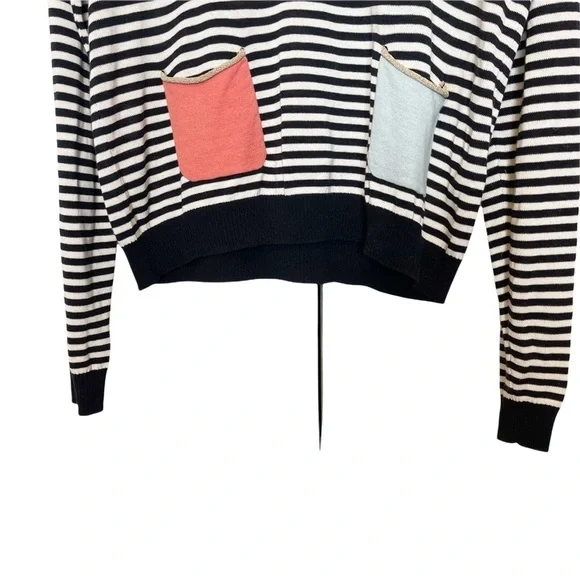 Numph‎ Anthropologie Black & White Striped Julienne Sweater - Picture 5 of 9